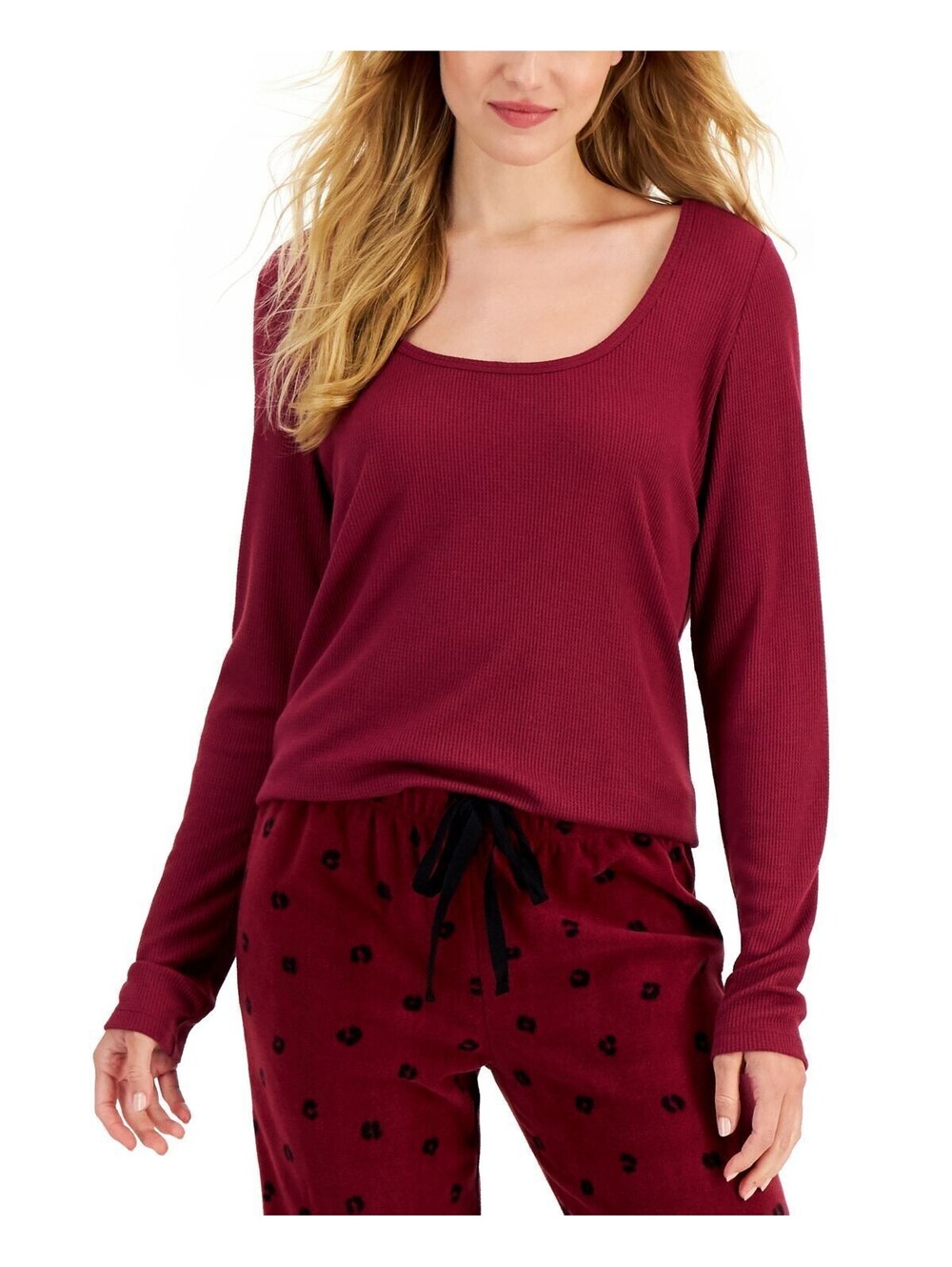 Jenni Womens Solid Long-Sleeve Pajama Top Only,1-Piece Size XS